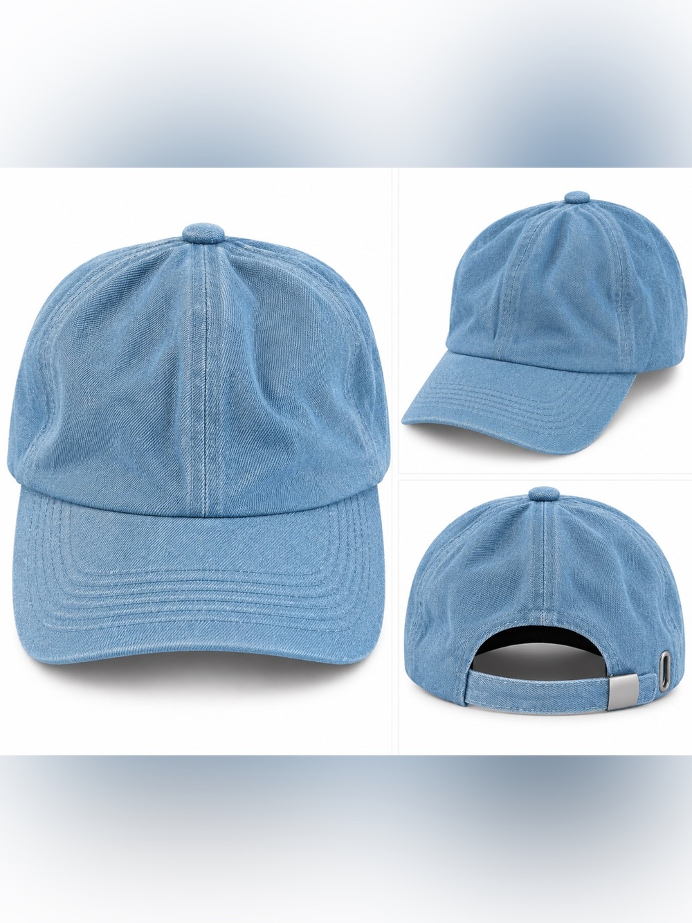 Light Blue Denim Baseball Cap - Classic Adjustable Men's Hat